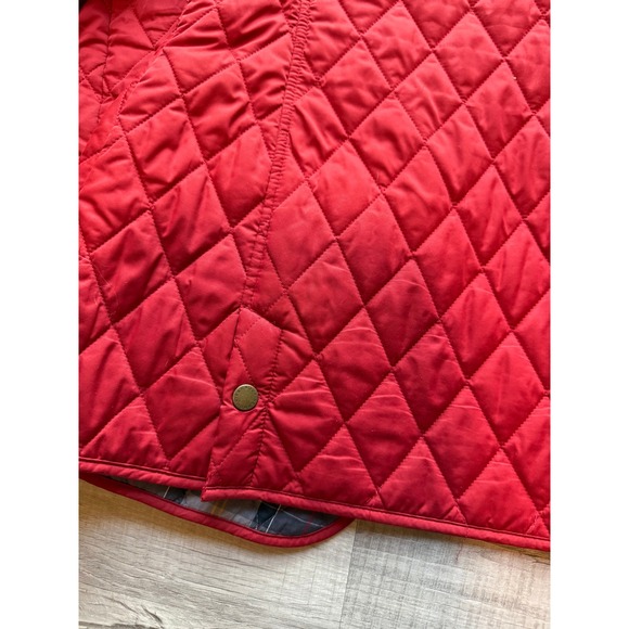 Barbour L2358 Cynthia Matt Quilt Red Quilted Jacket Size 10US - Picture 10 of 13